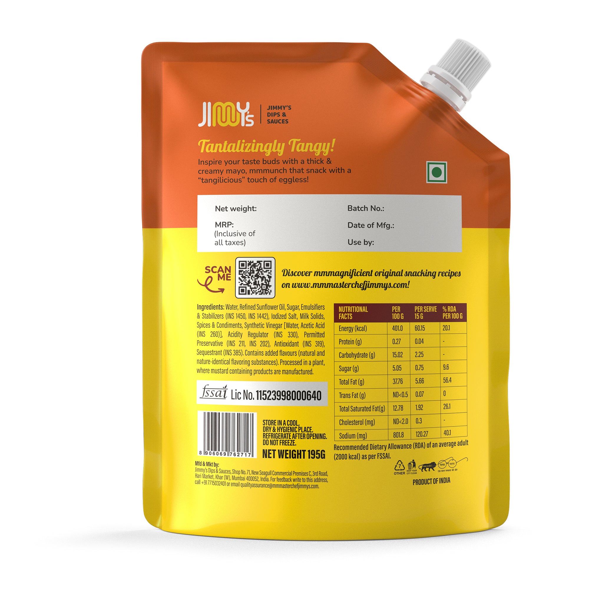 Original Veg Mayo - Eggless - 1kg