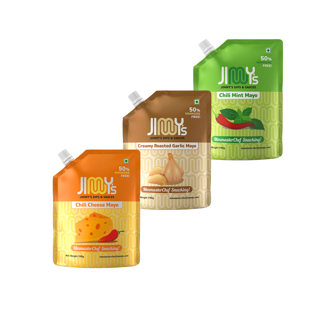 Chilli Cheese Mayo + Creamy Roasted Garlic Mayonnaise + Chilli Mint Mayonnaise - 585 gms
