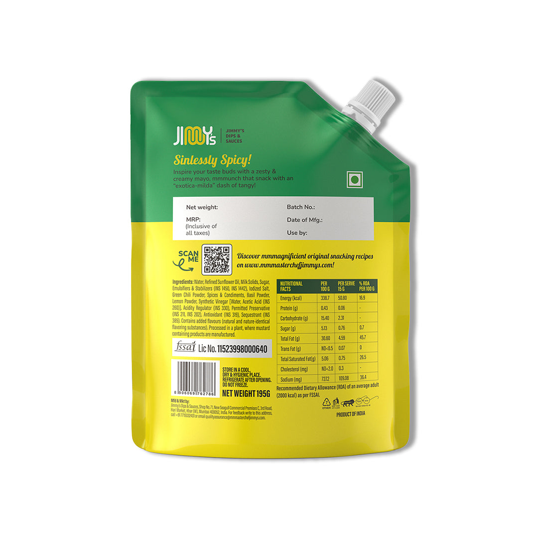 Original Eggless + Chilli Mint + Creamy Roasted Garlic + Chilli Cheese + Chilli Lime Basil Mayonnaise – 975 gms