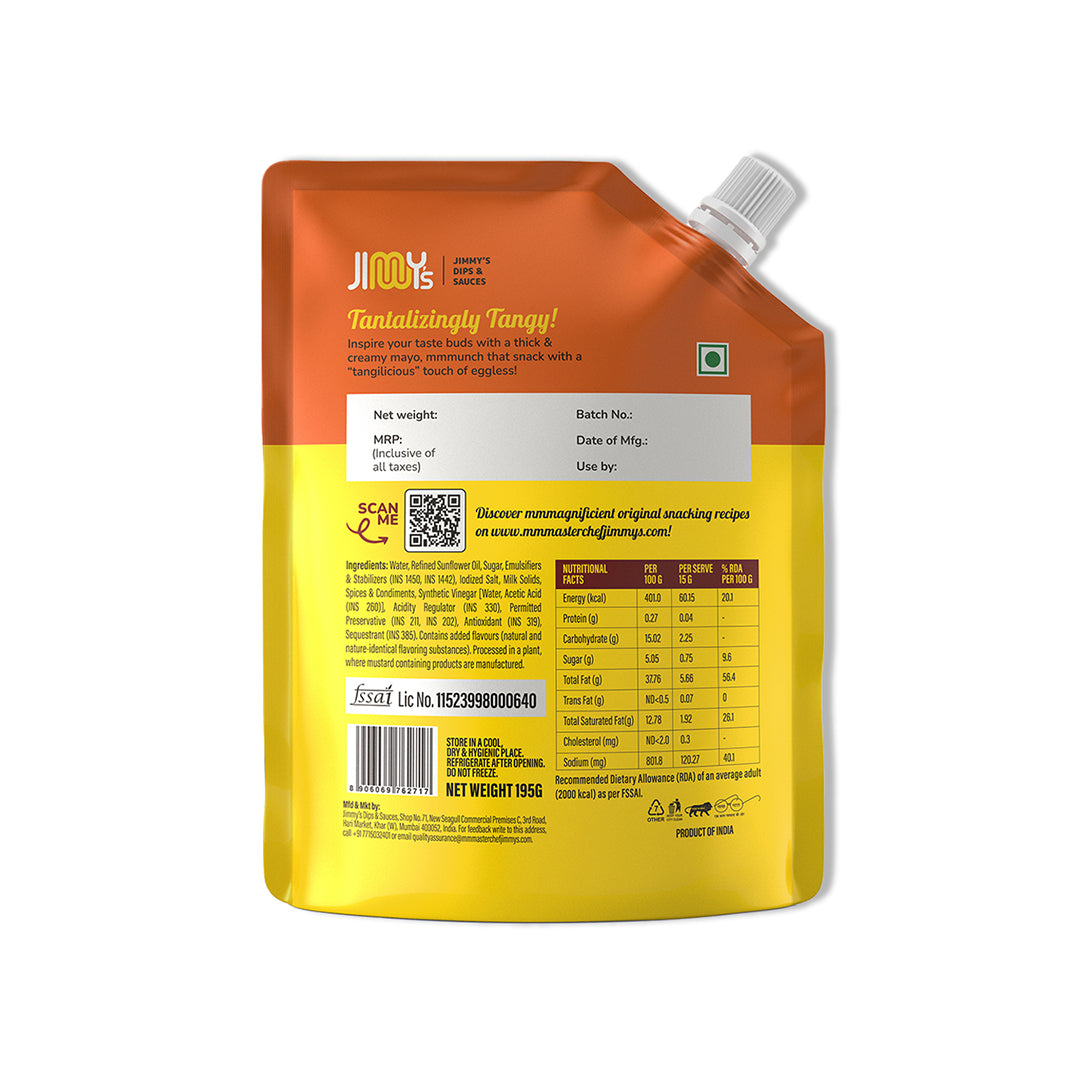 Original Eggless + Chilli Mint + Creamy Roasted Garlic + Chilli Cheese + Chilli Lime Basil Mayonnaise – 975 gms