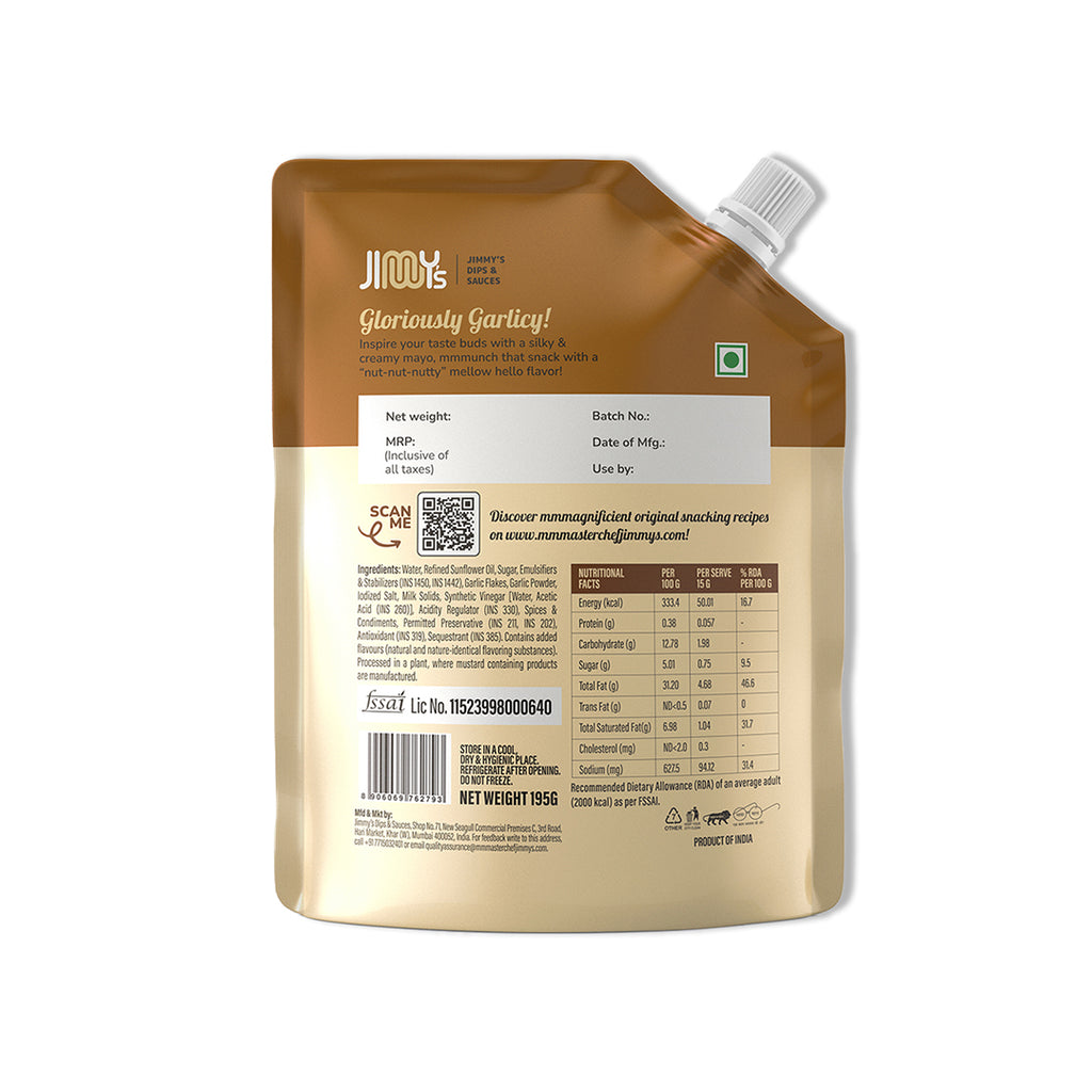 Original Eggless + Chilli Mint + Creamy Roasted Garlic + Chilli Cheese + Chilli Lime Basil Mayonnaise – 975 gms